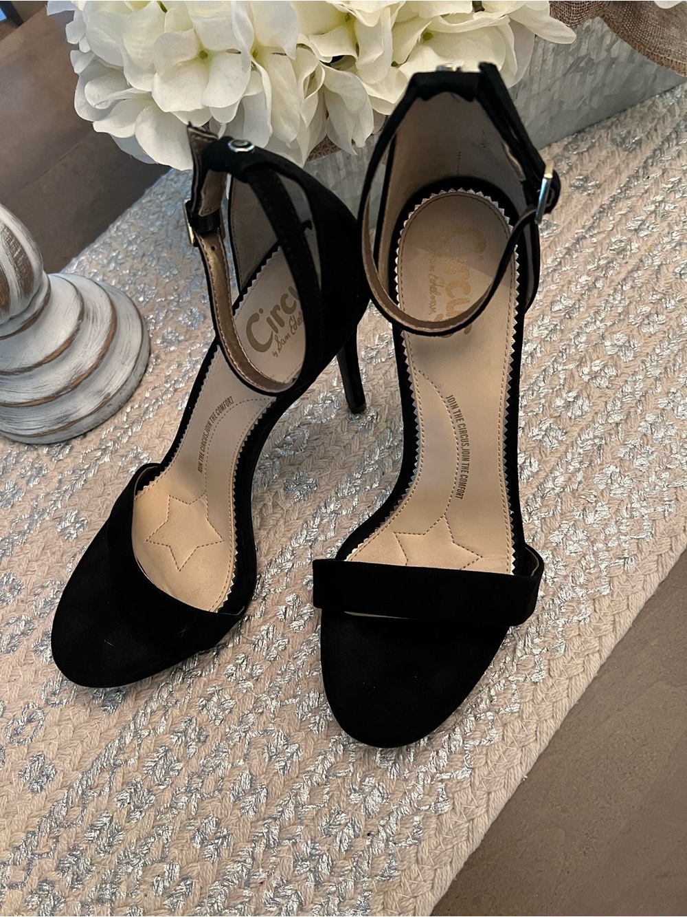 Circus by Sam Edelman Black Suede Ankle-Strap Stilettos - Picture 7 of 8